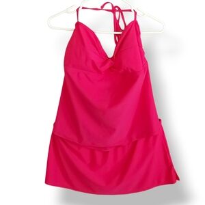 Catalina Barbie Pink Tankini Swim Pool Beach Resort Barbie Neon Flowy Halter Top